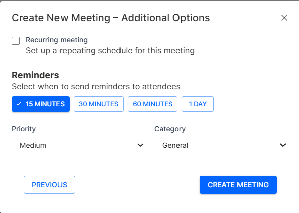 Create Meeting Interface View