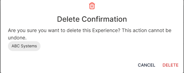 Delete Confirmation