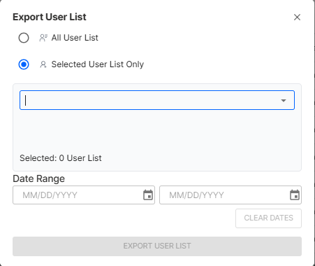 Selected Export View