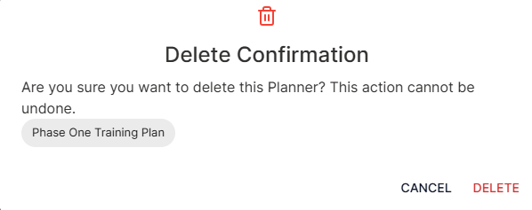 Planner delete