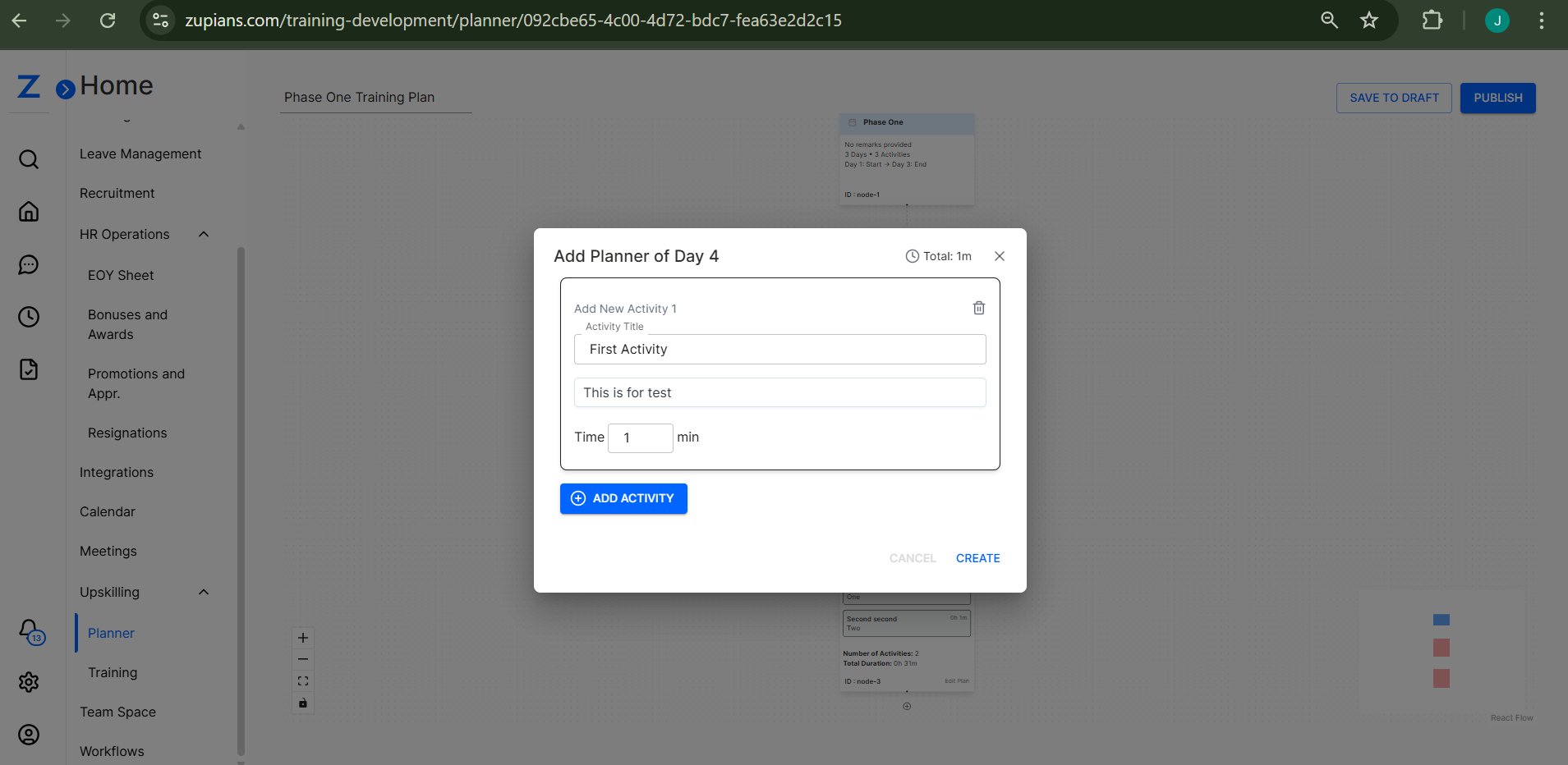 Add Planner Activity