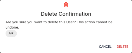 Delete Actions View