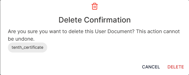 Delete Confirmation